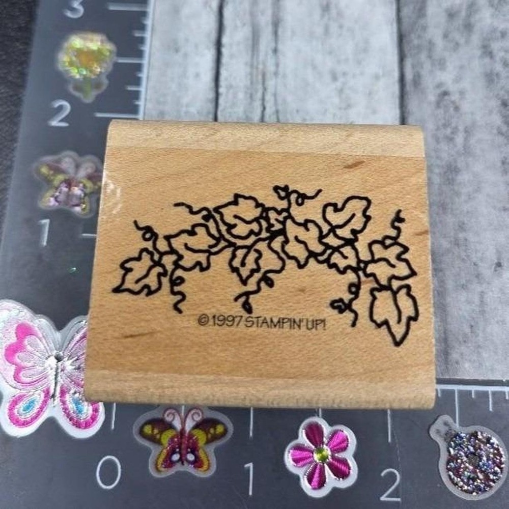 Stampin' Up! Leafy Ivy Corner 1997 Rubber Stamp Wood #N35